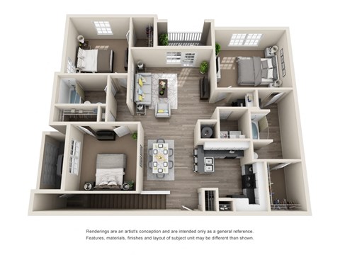 Floor plan for 3 beds, 2 baths, 1479 sqft